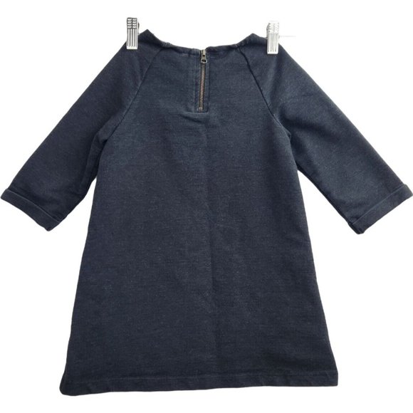 H&M Girls US 4-6 years Charcoal Gray Sweatshirt Dress Rabbit Bunny Heels Pockets - Picture 2 of 7